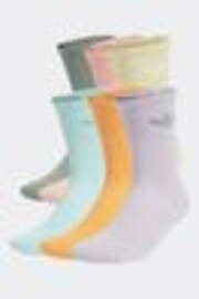 adidas Originals Green Trefoil Crew Socks 6 Pack - Image 1 of 1