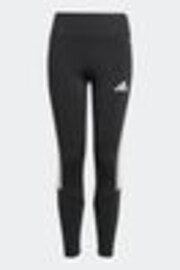adidas Black Train Essentials 3 Stripe Leggings - Image 1 of 1