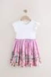 Lilac Purple Floral Print Skirt 100% Cotton Dress (3-12yrs) - Image 1 of 1