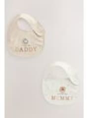 Neutral/Motiv - I Love My Mummy/Daddy Baby Bibs 2 Pack - Image 1 of 1