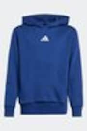 adidas Blue Small Logo Fleece Hoodie - Image 1 of 1