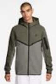 Nike Medium Olive Green Tech Fleece Zip-Up Hoodie - Image 1 of 1
