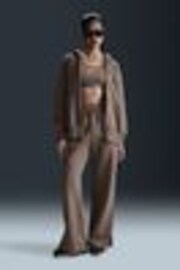 Nike Brown Phoenix Fleece High Waisted Wide Leg Joggers - Image 1 of 1