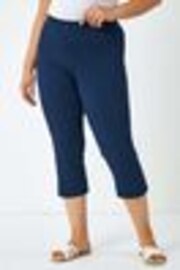 Roman Blue Curve Cropped Stretch Capri Trousers - Image 1 of 1