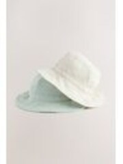 Mint Green/Ecru - Набор из 100% хлопка для малышей из 2 шапочек (0месяцев -2года) - Image 1 of 1