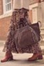 Chocolate Brown Casual Zip Grab Bag - Image 1 of 1