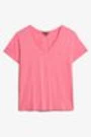 Superdry Pink Slub Embroidered Relaxed V-Neck T-Shirt - Image 1 of 1