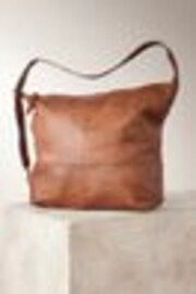 Tan Brown Leather Studded Shoulder Bag - Image 1 of 1