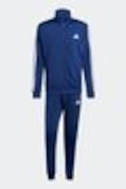 adidas Blue Sportswear Basic 3-Stripes Tricot Tracksuit - Image 1 of 1