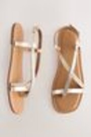 Rose Gold Leather Standard/Wide Fit Forever Comfort® Plait Strappy Toe Thong - Image 1 of 1