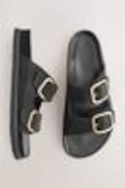 Schwarzes Wildleder - Forever Comfort® Premium Double Strap Footbed Sandals - Bild 1 von 1