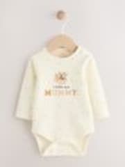 Cream Giraffe I Love My Mummy Baby Bodysuits 1 Pack - Image 1 of 1