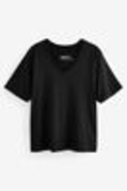 Black Cotton Modal Slouch V-Neck T-Shirt - Image 1 of 1