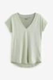 Sage Green V-Neck Cap Sleeve T-Shirt - Image 1 of 1