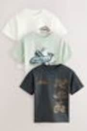 Black/White Transport Short Sleeve T-Shirts 3 Pack (3mths-7yrs) - Image 1 of 1