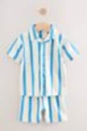 Blue/White Stripe Short Sleeve Shirt & Shorts Set (3mths-7yrs) - Image 1 of 1
