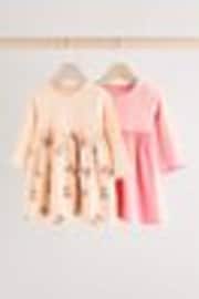 Pink/White Bear Print Baby Cotton Jersey Dresses 2 Pack (0mths-2yrs) - Image 1 of 1