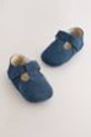 Navy Suede Baby Leather T-Bar Shoes (0-24mths) - Image 1 of 1
