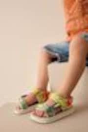 Yellow Multi Standard Fit (F) Touch Fastening Adjustable Strap Tape Trekker Sandals - Image 1 of 1