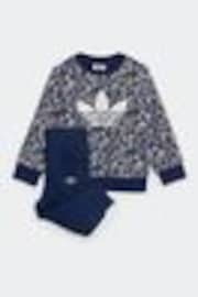 adidas originals Blue Blue Floral Liberty London Crew Tracksuit - Image 1 of 1