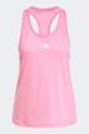adidas Pink Train Essentials Minimal Branding Racerback Tank Top - Image 1 of 1