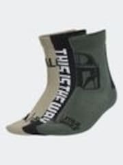 adidas Black Kids Star Wars Mandalorian Socks 3 Pack - Image 1 of 1