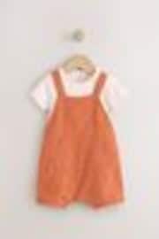 Rust Brown Baby Woven Dungaree and Bodysuit Set (0mths-2yrs) - Image 1 of 1