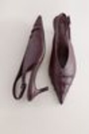 Burgundy Red Standard Fit Forever Comfort® Point Toe Ruched Slingback Heels - Image 1 of 1