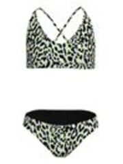 Nike Black Animal Print Lace-Up Back Bikini Set - Image 1 of 1