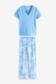 Blue 100% Cotton Short Sleeve Pyjamas - Image 1 of 1