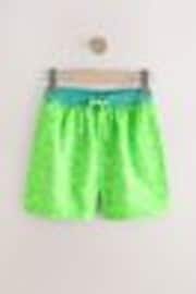 Green/Yellow Shark Printed Swim Shorts (3-16yrs) - Image 1 of 1