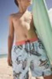 Pale Blue Skeleton Printed Swim Shorts (3-16yrs) - Image 1 of 1