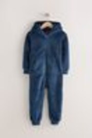 Navy All-In-One Fleece Pyjamas (3-16yrs) - Image 1 of 1