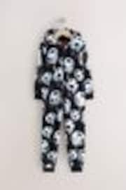 Black/White Football All-In-One Fleece Pyjamas (3-16yrs) - Image 1 of 1