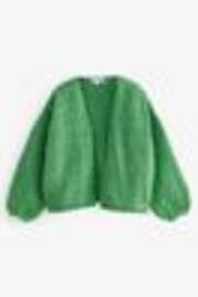 Green Bright Soft Touch Fuzzy Knitted Cardigan - Image 1 of 1