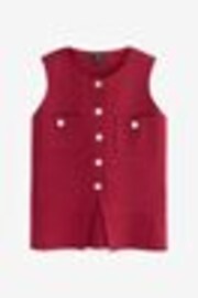 Red Smart Knitted Button Waistcoat Top - Image 1 of 1