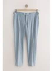 Light Blue Slim Fit Check Suit Trousers - Image 1 of 1