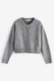 Grey Crew Neck Knitted Cardigan - Image 1 of 1