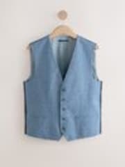 Azul - Textured Linen Suit Waistcoat - Imagen 1 de 1