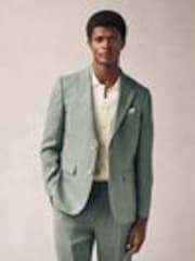 Vert - Veste de costume slim en lin - Image 1 of 1