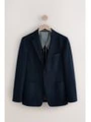 Темно-синий - Пиджак из ткани сирсакер с текстурой Slim Fit - Image 1 of 1
