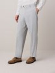 Light Grey Slim Fit Seersucker Texture Suit Trousers - Image 1 of 1