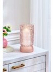 Pink Textured Glass Hurricane Candle Holder - Image 1 of 1