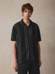 Black Textured Stripe Jersey Shirt - Image 1 of 1