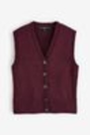 Burgundy Red Button Front Knitted Tank Top - Image 1 of 1