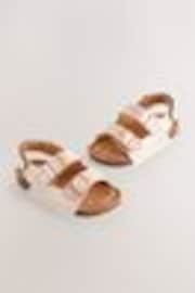 Pink Glitter Wide Fit (G) Corkbed Double Two Strap Sandals - Image 1 of 1