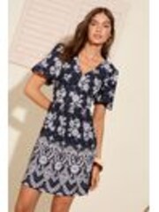 Friends Like These Blue Floral V-Neck Angel Sleeve Mini Dress - Image 1 of 1