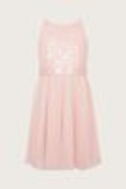 Monsoon Pink Keita Embellished Plisse Dress - Image 1 of 1