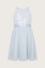 Monsoon Blue Keita Embellished Plisse Dress - Image 1 of 1