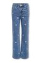 ONLY KIDS Blue Wide Leg Heart Print Jeans - Image 1 of 1